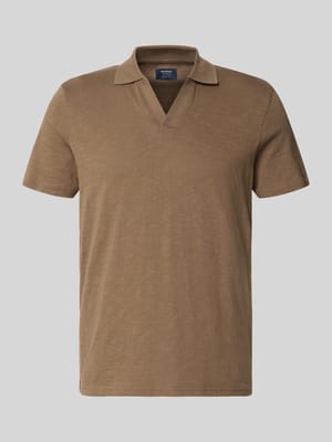 Koszulka polo w kroju slim fit z dekoltem w serek Shop The Look MANNEQUINE