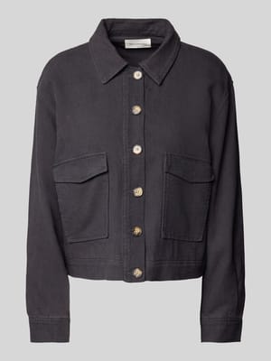 Linnen jack met opgestikte klepzakken, model 'Jovene Ginia' Shop The Look MANNEQUINE