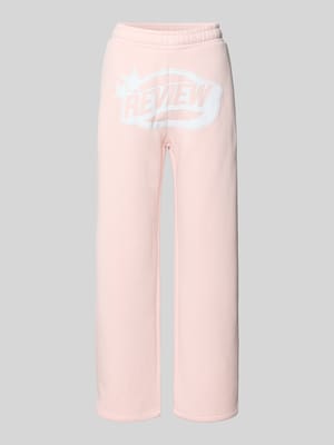 Straight leg sweatpants met logo en elastische band Shop The Look MANNEQUINE