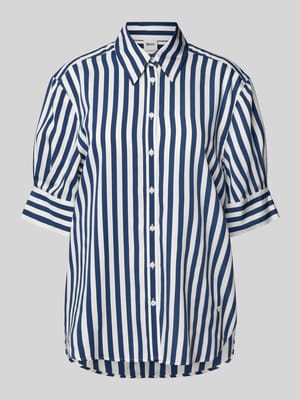 Relaxed fit overhemdblouse van viscosemix met 1/2-mouwen, model 'Vic' Shop The Look MANNEQUINE