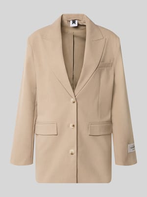 Oversized lange blazer met labelpatch rug Shop The Look MANNEQUINE