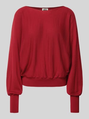 Oversized gebreide pullover met boothals model 'GERLINA' Shop The Look MANNEQUINE