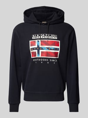 Hoodie mit Label-Print Modell 'BIG FLAG' Shop The Look MANNEQUINE