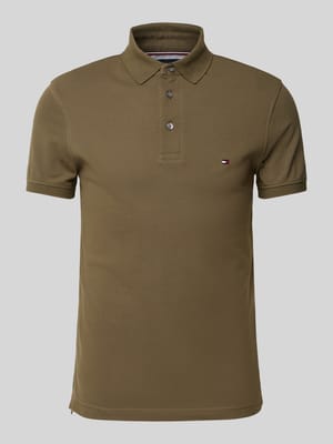 Slim Fit Poloshirt mit Logo-Stitching Modell '1985' Shop The Look MANNEQUINE