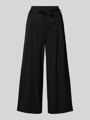 Wide leg stoffen broek met strikceintuur Shop The Look MANNEQUINE