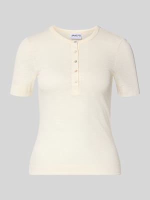 T-shirt met ronde hals en knoopsluiting Shop The Look MANNEQUINE