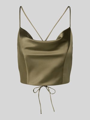 Kort cocktailshirt met vetersluiting aan de achterkant Shop The Look MANNEQUINE