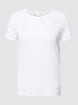 T-shirt met fijnrib, model 'KARDAA' Shop The Look MANNEQUINE