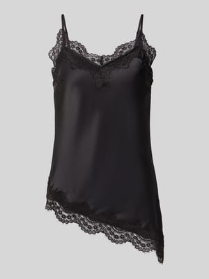 Slim Fit Trägertop mit Spitzenbesatz Modell 'JESSA' Shop The Look MANNEQUINE