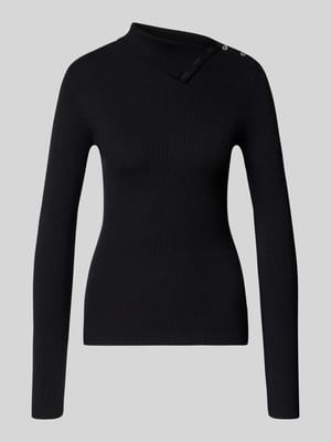 Slim Fit Pullover aus Viskose-Mix in Strick-Optik Shop The Look MANNEQUINE