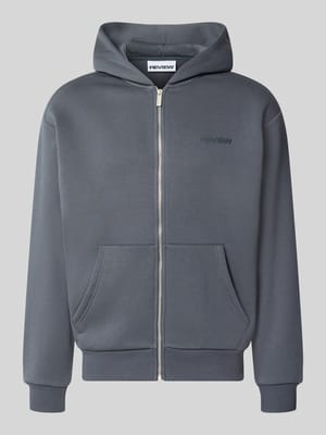 Relaxed Fit Sweatjacke aus Baumwoll-Mix mit Label-Detail Shop The Look MANNEQUINE