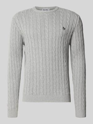 Slim Fit Strickpullover mit Zopfmuster Shop The Look MANNEQUINE
