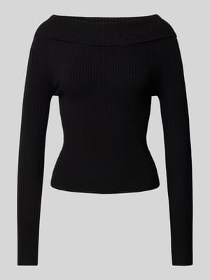 Gebreide pullover met geribde boothals Shop The Look MANNEQUINE