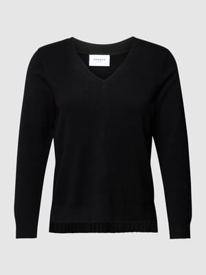 PLUS SIZE gebreide pullover met V-hals, model 'VIRIL' Shop The Look MANNEQUINE
