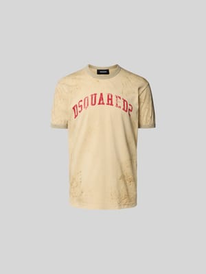T-Shirt mit gerippten Abschlüssen Shop The Look MANNEQUINE