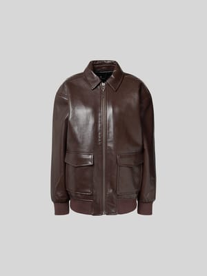 Relaxed Fit Jacke aus Leder-Mix Shop The Look MANNEQUINE