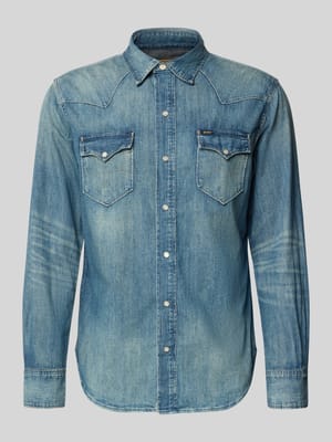 Regular Fit Freizeithemd aus reiner Baumwolle Modell 'DENIM WESTERN SHIRT' Shop The Look MANNEQUINE
