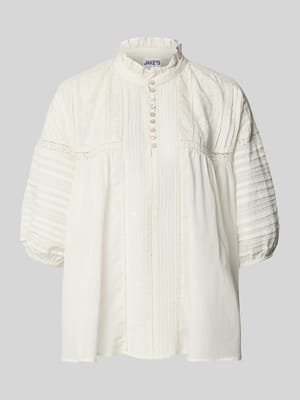 Bluzka o kroju relaxed fit z haftami i drapowaniami Shop The Look MANNEQUINE