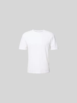T-Shirt mit geripptem Rundhalsausschnitt Shop The Look MANNEQUINE