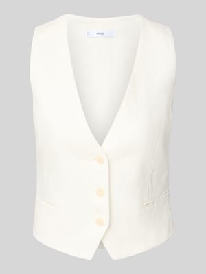 Leinenweste mit Paspeltaschen Modell 'BORELI' Shop The Look MANNEQUINE