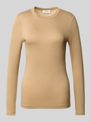 Longsleeve mit geripptem Rundhalsausschnitt Modell 'Sifa' Shop The Look MANNEQUINE