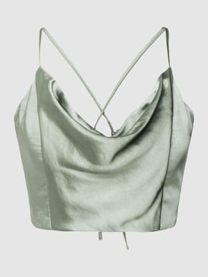 Crop Top mit Wasserfall-Ausschnitt Shop The Look MANNEQUINE