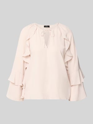 Regular fit blouse met druppelvormige hals Shop The Look MANNEQUINE