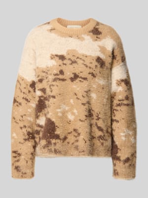 Strickpullover aus Viskose-Mix mit Rundhalsausschnitt Shop The Look MANNEQUINE