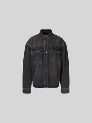 Oversized Jeansbluse aus reiner Baumwolle Shop The Look MANNEQUINE