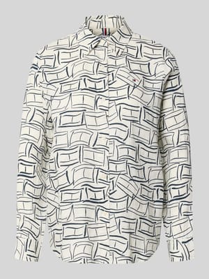 relaxed fit blouse met lange mouwen van puur linnen Shop The Look MANNEQUINE