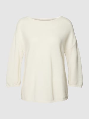 Sweter z dzianiny z prążkowanymi wykończeniami model ‘RATHAA’ Shop The Look MANNEQUINE