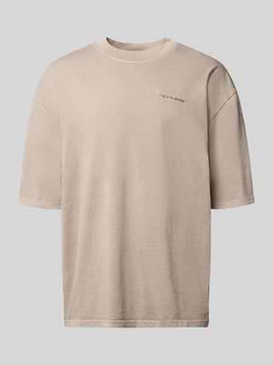 Oversized T-Shirt mit Label-Stitching Shop The Look MANNEQUINE