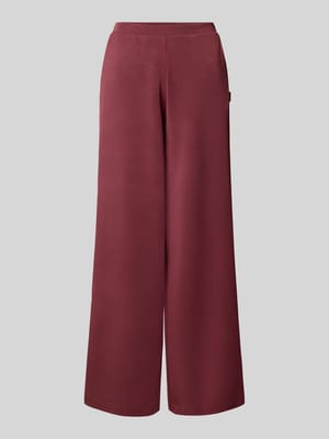 Wide leg stoffen broek met labelapplicatie, model 'OLYMPE' Shop The Look MANNEQUINE