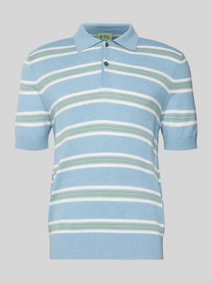 Koszulka polo z mieszanki bawełny i lyocellu z dodatkiem kaszmiru, z prążkowanymi wykończeniami Shop The Look MANNEQUINE