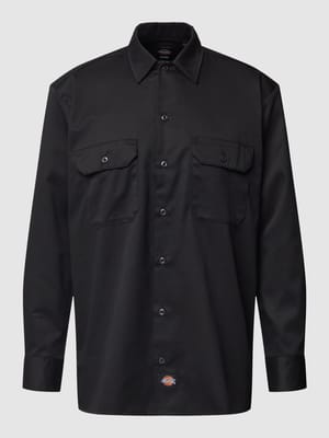Vrijetijdsoverhemd met labelpatch, model 'WORK' Shop The Look MANNEQUINE