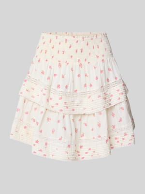 Minirok met smokdetails, model 'Kenia Fleurie' Shop The Look MANNEQUINE