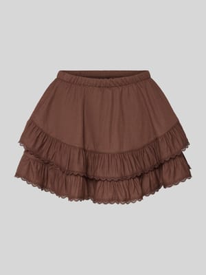 Minirock aus Viskose-Mix mit Volantsaum Modell 'Frill' Shop The Look MANNEQUINE