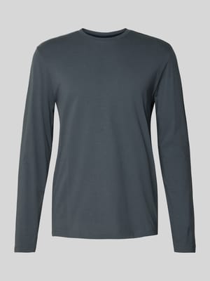 Shirt met lange mouwen en geribde ronde hals Shop The Look MANNEQUINE