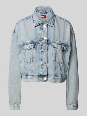 Oversized Jeansjacke aus Baumwoll-Lyocell-Mix Shop The Look MANNEQUINE