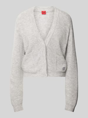 Gebreide cardigan met labelstitching, model 'Sarendety' Shop The Look MANNEQUINE