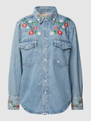 Hemdbluse in Denim-Optik Shop The Look MANNEQUINE