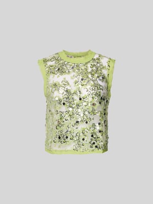 Tanktop mit Paillettenbesatz Shop The Look MANNEQUINE