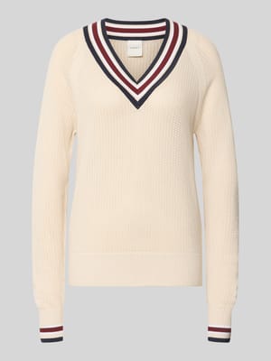 Strickpullover mit V-Ausschnitt Modell 'maurice' Shop The Look MANNEQUINE