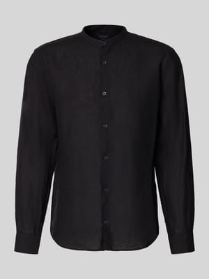 Koszula o kroju slim fit z czystego lnu ze stójką Shop The Look MANNEQUINE