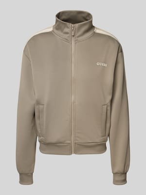 Sweatjack met labelprint, model 'YARROW' Shop The Look MANNEQUINE