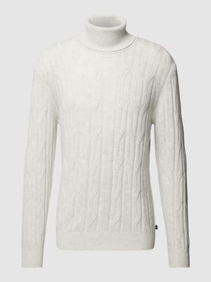 Rollkragenpullover mit Label-Detail Modell 'Francis' Shop The Look MANNEQUINE