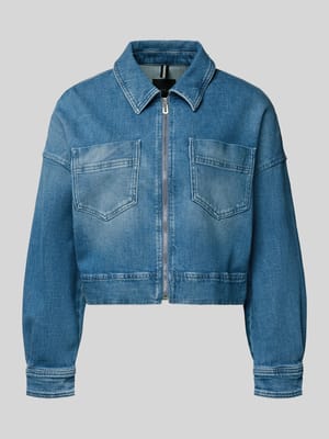 Cropped Jeansjacke aus Baumwoll-Mix Shop The Look MANNEQUINE