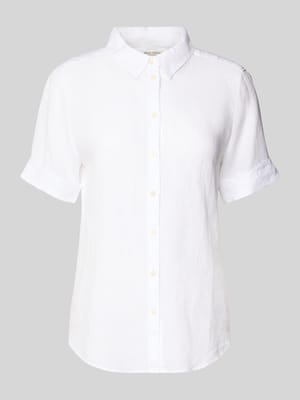 Bluzka lniana o kroju regular fit z krótkim rękawem Shop The Look MANNEQUINE