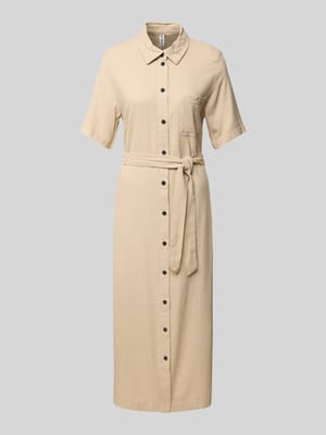 Tailliertes Hemdblusenkleid aus Viskose-Leinen-Mix Modell 'CARO' Shop The Look MANNEQUINE