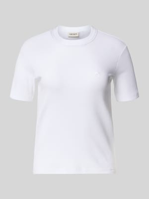 T-Shirt mit Label-Stitching Shop The Look MANNEQUINE